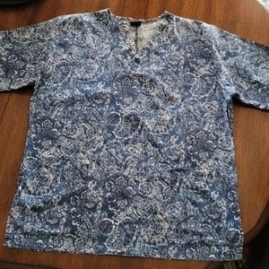 Barco Uniforms- Blue Print Women's Scrub Top- Medi